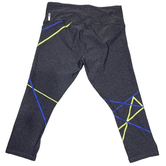 RBX live life active capri leggings women Size L grey with blue and green strip - Picture 6 of 11